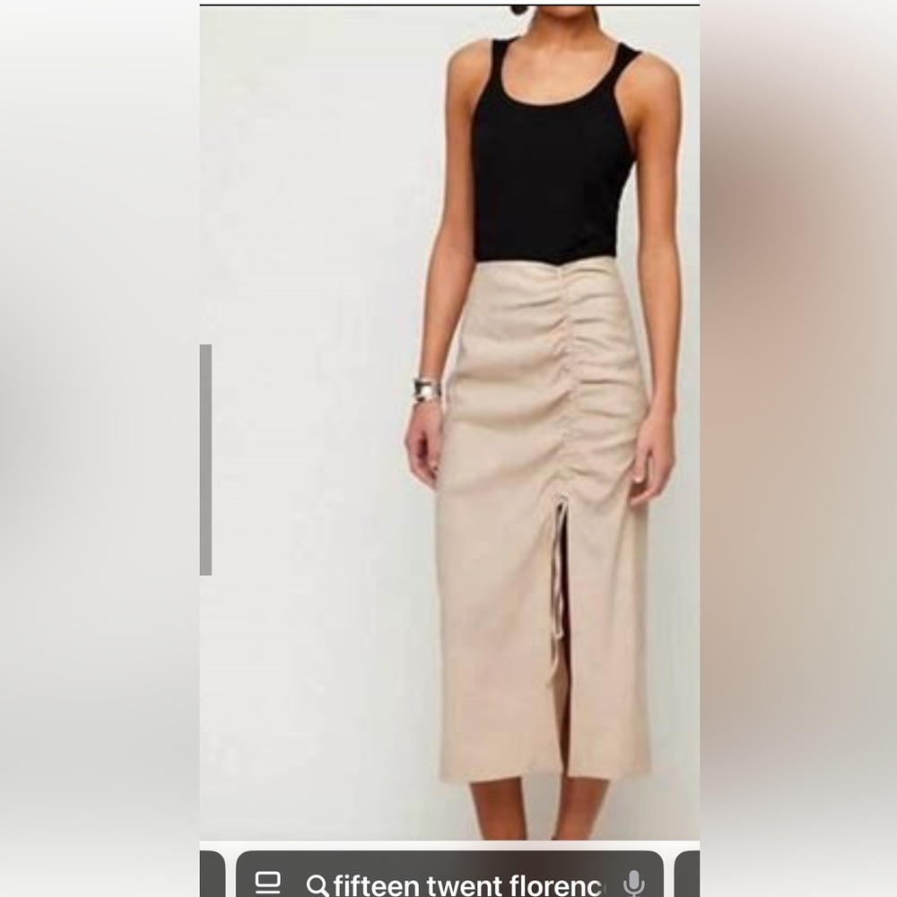 Fifteen Twenty Florence Skirt Drawstring Side-Slit Midi Skirt